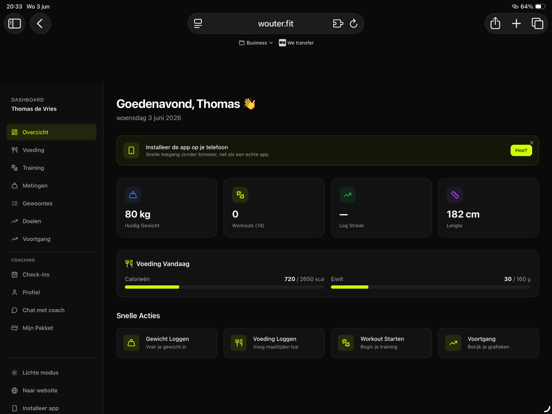 Klant-dashboard (PWA)